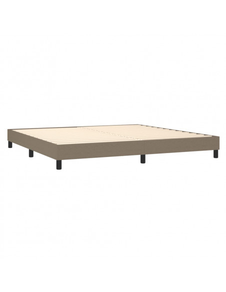 Giroletto a Molle con Materasso Tortora 200x200 cm in Tessuto