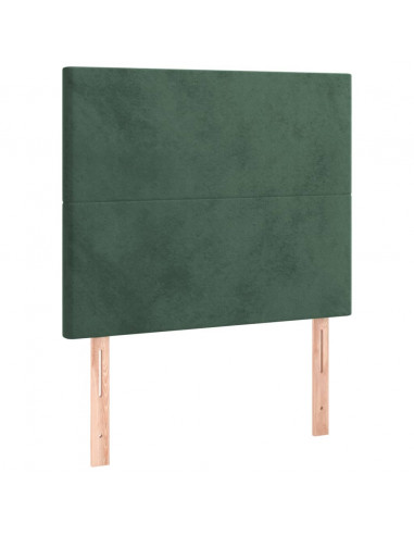 Giroletto a Molle con Materasso Verde Scuro 80x200 cm Velluto