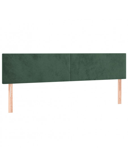 Giroletto a Molle con Materasso Verde Scuro 160x200 cm Velluto