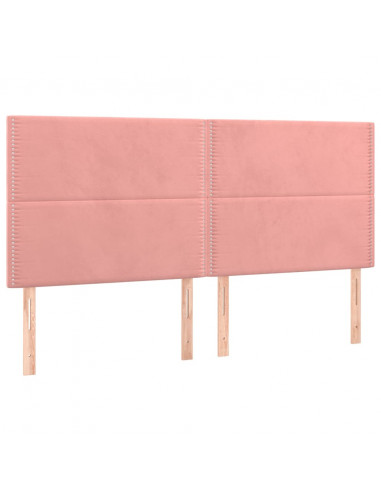 Giroletto a Molle con Materasso Rosa 180x200 cm in Velluto