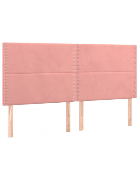 Giroletto a Molle con Materasso Rosa 180x200 cm in Velluto