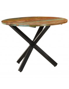 Tavolo da Pranzo Rotondo 100x100x75 cm Massello di Recupero