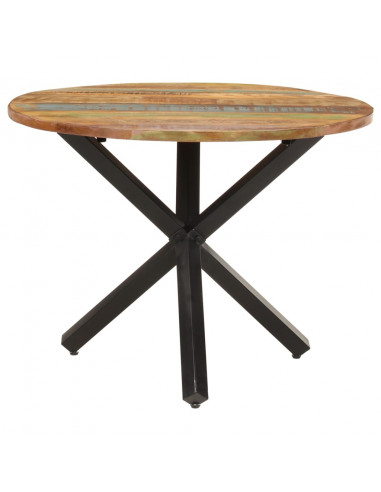 Tavolo da Pranzo Rotondo 100x100x75 cm Massello di Recupero