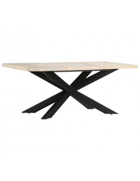 Tavolo da Pranzo 180x90x76 cm in Massello di Mango Sbiancato