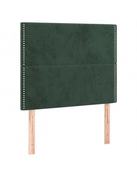 Giroletto a Molle con Materasso Verde Scuro 90x190 cm Velluto