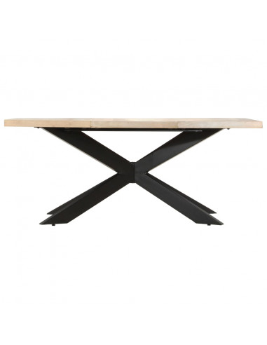 Tavolo da Pranzo 180x90x76 cm in Massello di Mango Sbiancato