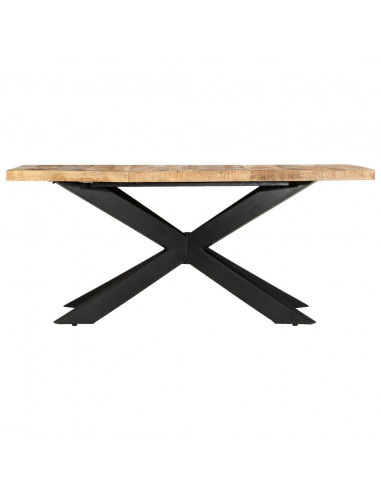 Tavolo da Pranzo 180x90x76 cm in Legno Massello di Mango Grezzo