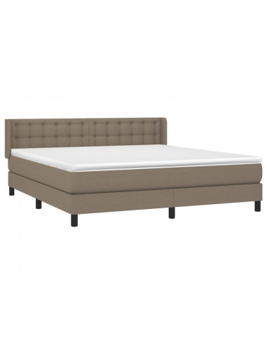 Giroletto a Molle con Materasso Tortora 180x200 cm in Tessuto