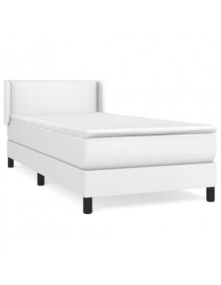 Giroletto a Molle con Materasso Bianco 90x190 cm in Similpelle