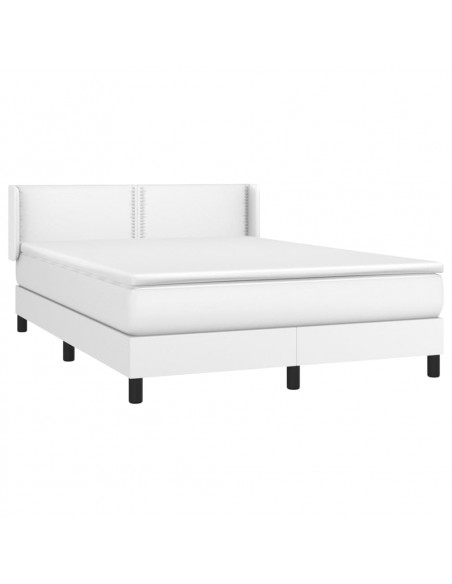 Giroletto a Molle con Materasso Bianco 140x200 cm in Similpelle