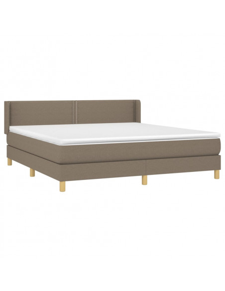 Giroletto a Molle con Materasso Tortora 160x200 cm in Tessuto