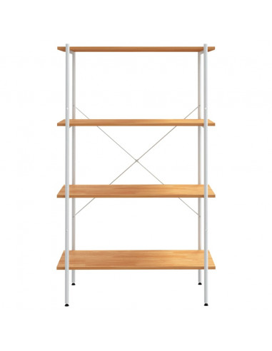Scaffale con 4 Mensole Bianco e Rovere 80x40x130 cm