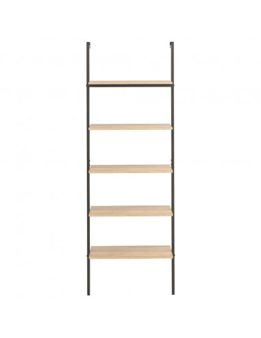 Scaffale Pendente 5 Ripiani Marrone Chiaro e Nero 64x35x185 cm