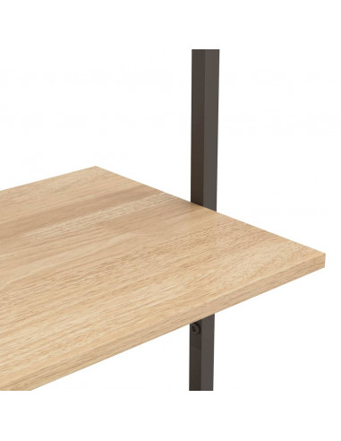 Scaffale Pendente 5 Ripiani Marrone Chiaro e Nero 64x35x185 cm