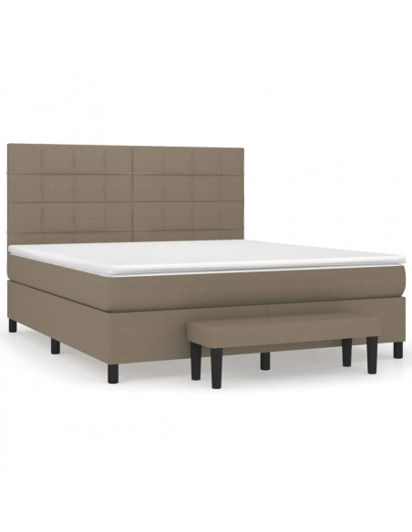 Giroletto a Molle con Materasso Tortora 180x200 cm in Tessuto