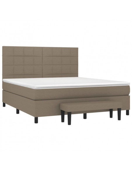Giroletto a Molle con Materasso Tortora 180x200 cm in Tessuto