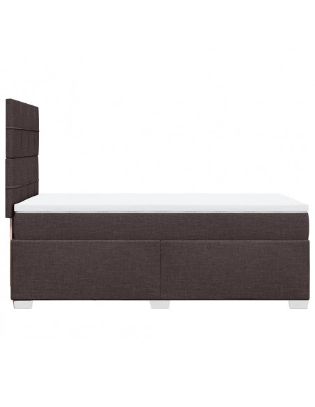 Giroletto a Molle con Materasso Marrone Scuro 90x190cm Tessuto