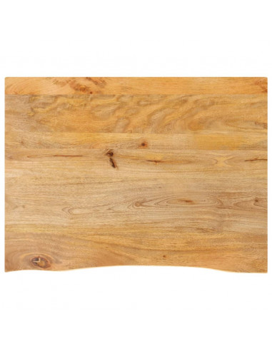 Piano Tavolo Bordi Vivi 70x60x2,5 cm in Legno Massello di Mango