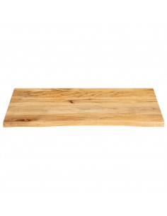 Piano Tavolo Bordi Vivi 70x60x2,5 cm in Legno Massello di Mango 2