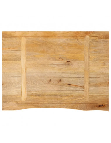 Piano Tavolo Bordi Vivi 70x60x2,5 cm in Legno Massello di Mango