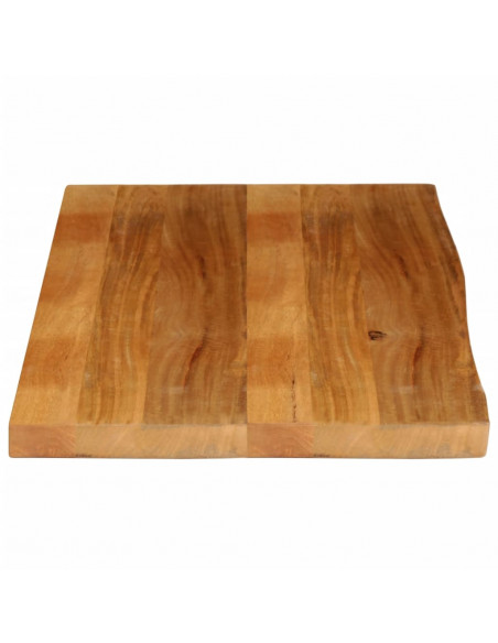 Piano Tavolo Bordi Vivi 110x60x3,8cm in Legno Massello di Mango