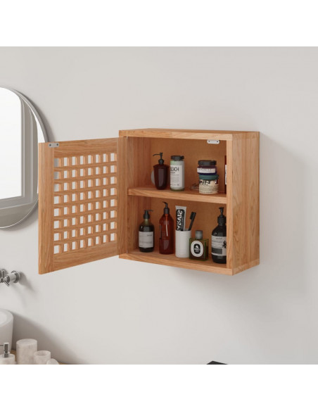 Armadietto da Parete 42x18x42 cm in Legno Massello di Noce