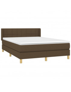 Giroletto a Molle con Materasso Marrone Scuro 140x200cm Tessuto 2