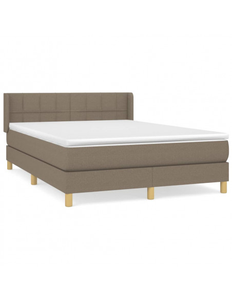 Giroletto a Molle con Materasso Tortora 140x200 cm in Tessuto