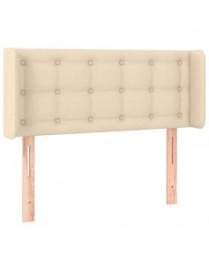 Testiera ad Orecchio Crema 93x16x78/88 cm in Tessuto