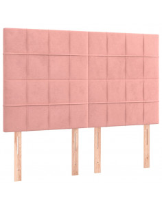 Giroletto con Testiera Rosa 140x190 cm in Velluto 2