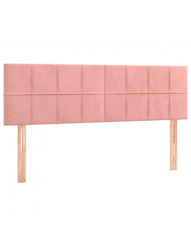 Giroletto a Molle con Materasso Rosa 140x200 cm in Velluto