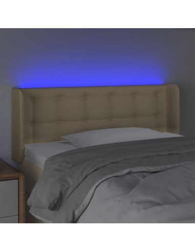 Testiera a LED Crema 93x16x78/88 cm in Tessuto