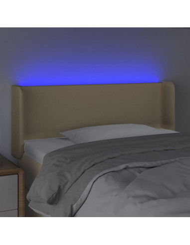 Testiera a LED Crema 93x16x78/88 cm in Tessuto