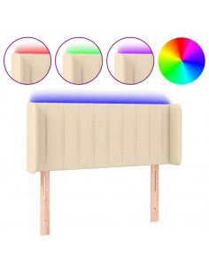 Testiera a LED Crema 93x16x78/88 cm in Tessuto