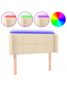 Testiera a LED Crema 83x16x78/88 cm in Tessuto