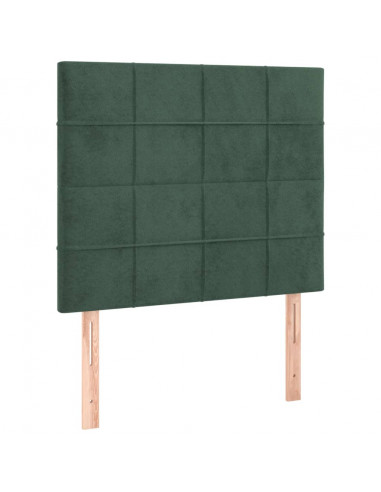 Giroletto a Molle con Materasso Verde Scuro 90x200 cm Velluto