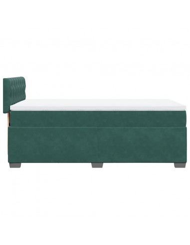 Giroletto a Molle con Materasso Verde Scuro 100x200 cm Velluto