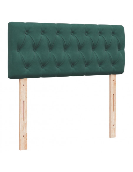 Giroletto a Molle con Materasso Verde Scuro 120x200 cm Velluto