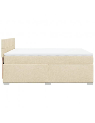 Giroletto a Molle con Materasso Crema 140x200 cm in Tessuto