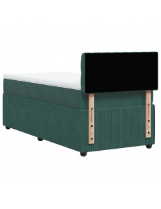 Giroletto a Molle con Materasso Verde Scuro 100x200 cm Velluto 2