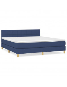 Giroletto a Molle con Materasso Blu 160x200 cm in Tessuto