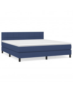 Giroletto a Molle con Materasso Blu 160x200 cm in Tessuto