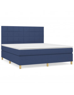 Giroletto a Molle con Materasso Blu 160x200 cm in Tessuto