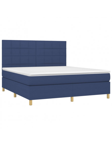 Giroletto a Molle con Materasso Blu 160x200 cm in Tessuto