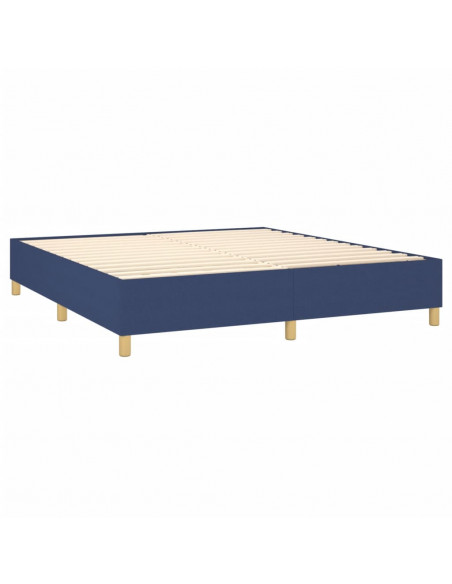 Giroletto a Molle con Materasso Blu 160x200 cm in Tessuto