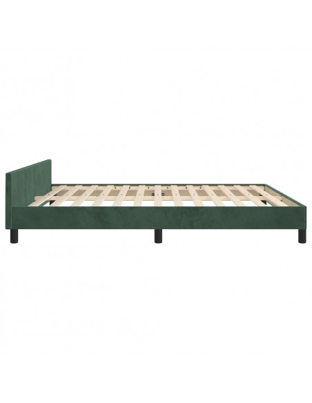 Giroletto con Testiera Verde Scuro 160x200 cm in Velluto