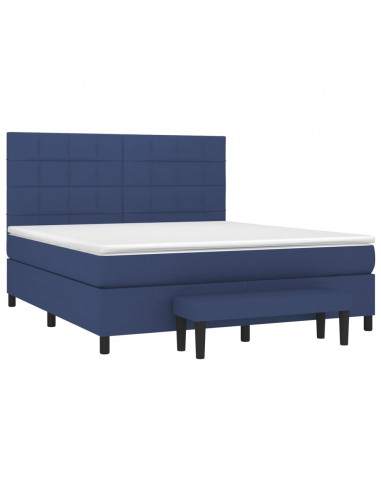 Giroletto a Molle con Materasso Blu 160x200 cm in Tessuto