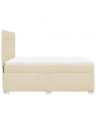 Giroletto a Molle con Materasso Crema 140x200 cm in Tessuto