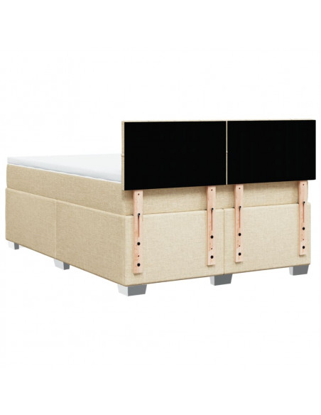 Giroletto a Molle con Materasso Crema 140x200 cm in Tessuto