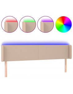 Testiera Cappuccino a LED 183x16x78/88 cm in Similpelle